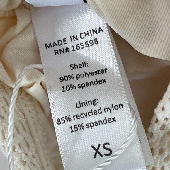 Andie Hydra Bikini Swim Top Womens XS Vanilla Cream Crochet Lace Padded Cottage - Picture 7 of 7